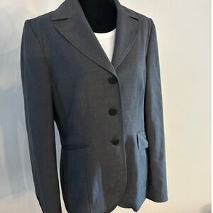 Santorelli Viola Pinstripe Gray Cotton Blazer Jacket Made in Italy Size 8